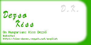 dezso kiss business card