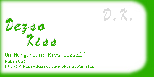 dezso kiss business card